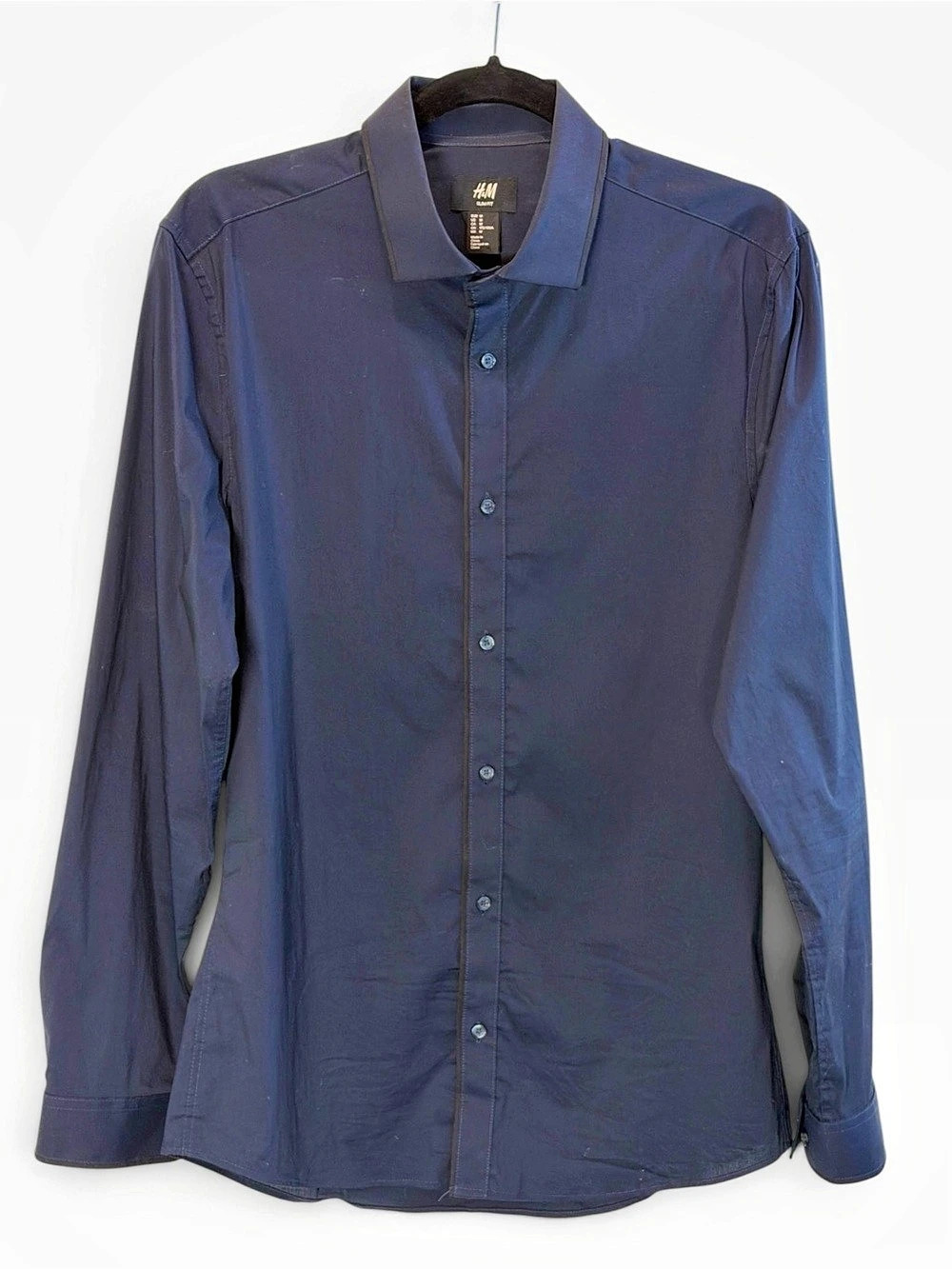 H&Medium Slim Fit Shirt Button Down Shirt in Blue Size Medium